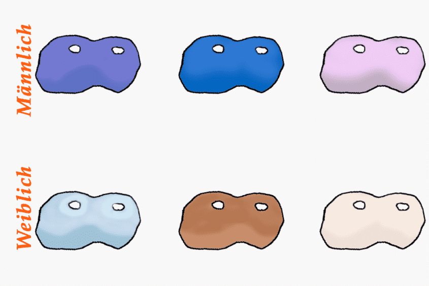 Wie erkennt man das Geschlecht eines Wellensittichs? – Eine einfache Anleitung 19 Grafik zeigt die verschiedenen Farben der Wachshaut bei männlichen und weiblichen Wellensittichen zur Erkennung des Geschlechts