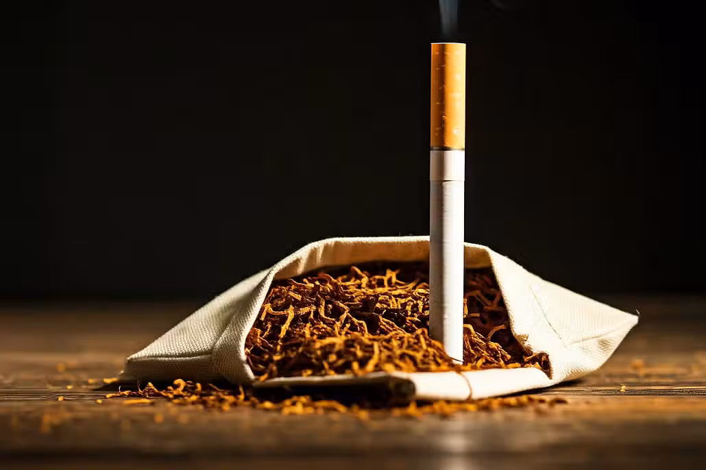 Offener Tabakbeutel und Zigarette: Tödliche Gefahr bei Verschlucken durch Vögel