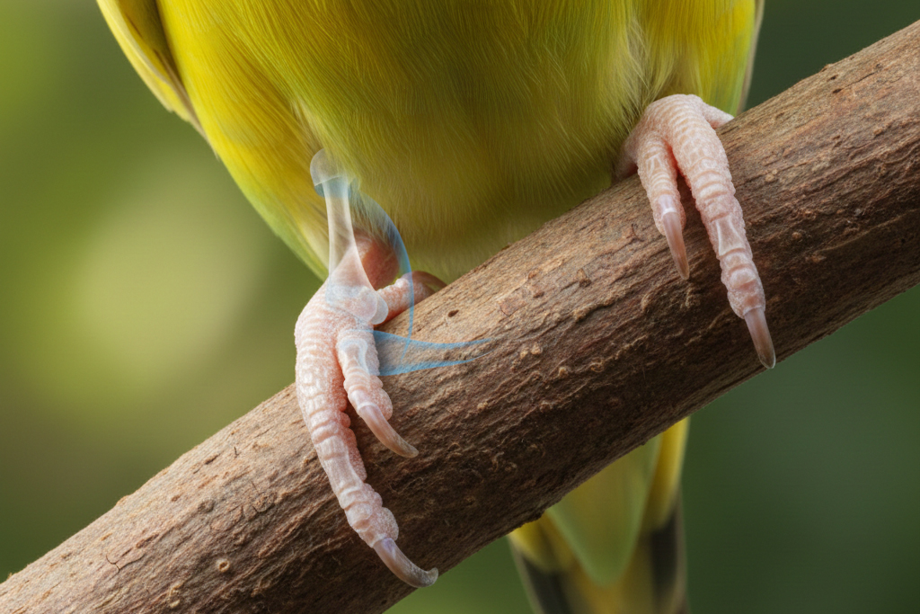 Skelett vom Wellensittich: Anatomie, Leichtbau & Flugfunktionen 20 Anatomie: Beinknochen, Fuß und Zygodactylie beim Wellensittich